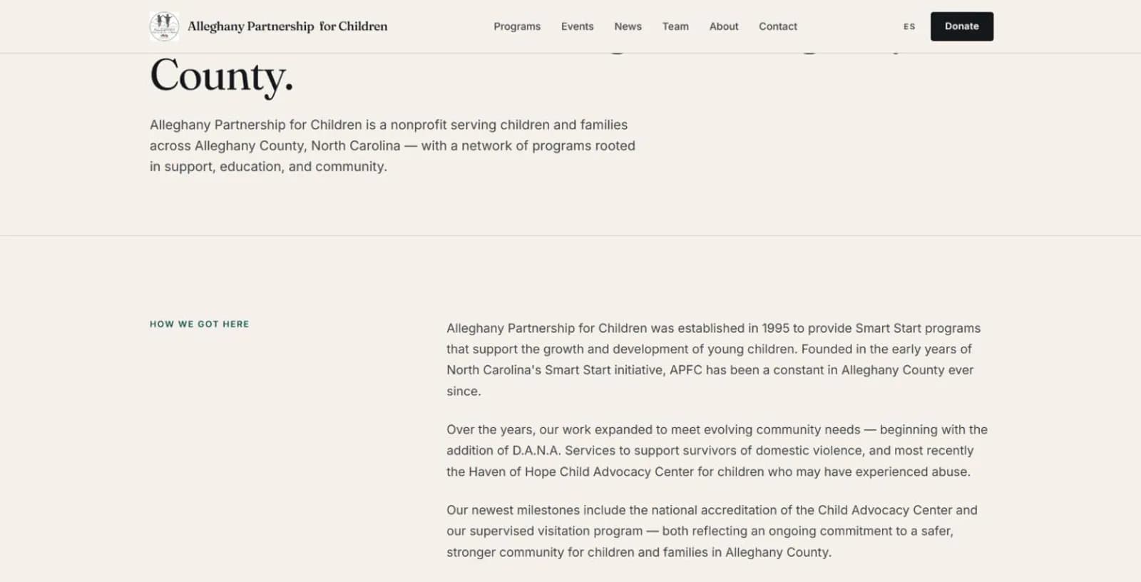 Alleghany Partnership for Children screenshot 1
