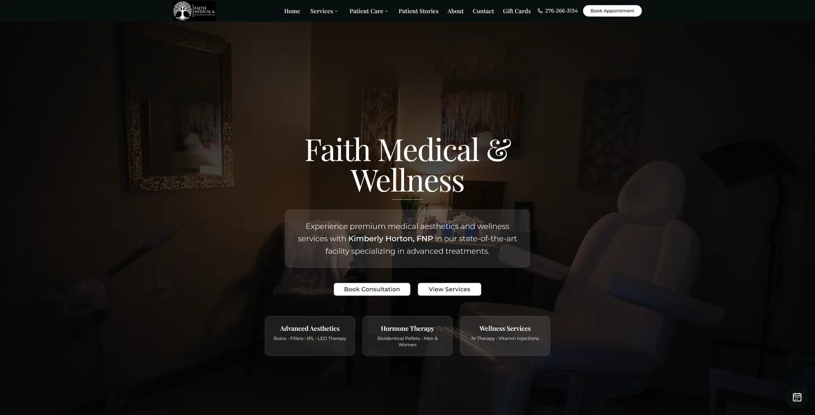 Faith Medical & Wellness website screenshot