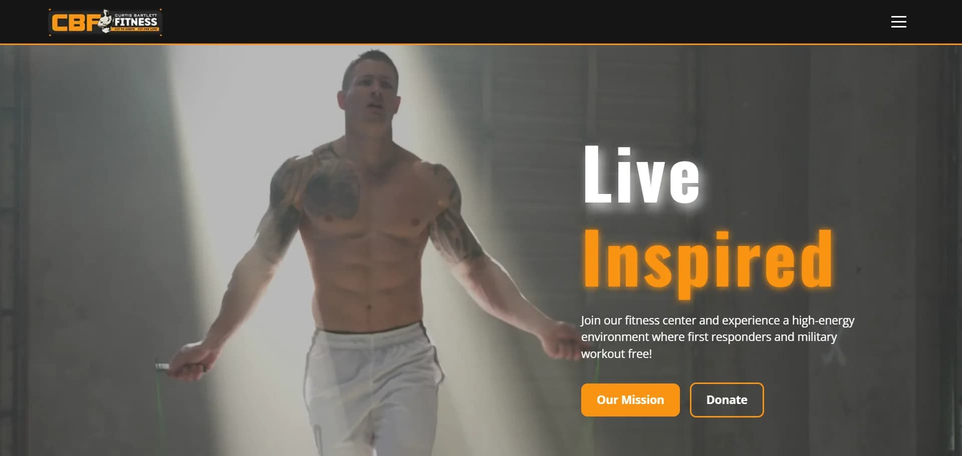 The Curtis Bartlett Fitness website built by ProStart Solutions